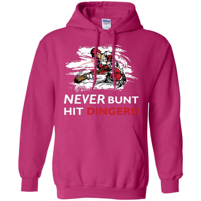 Baseball Lover T-shirt Never Bunt Hit Dingers Heliconia