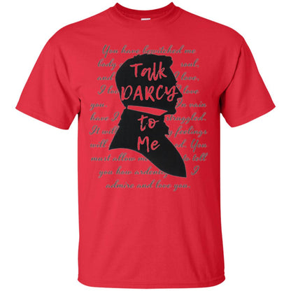 Funny Bookworm T-shirt Talk Darcy To Me Red