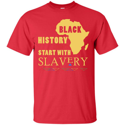 African American T-shirt Black History Didn't Start With Slavery Red