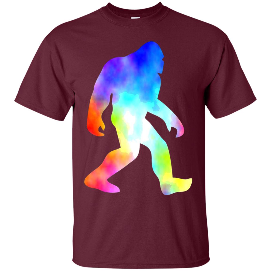 Bigfoot Sasquatch Neon T-shirt Maroon