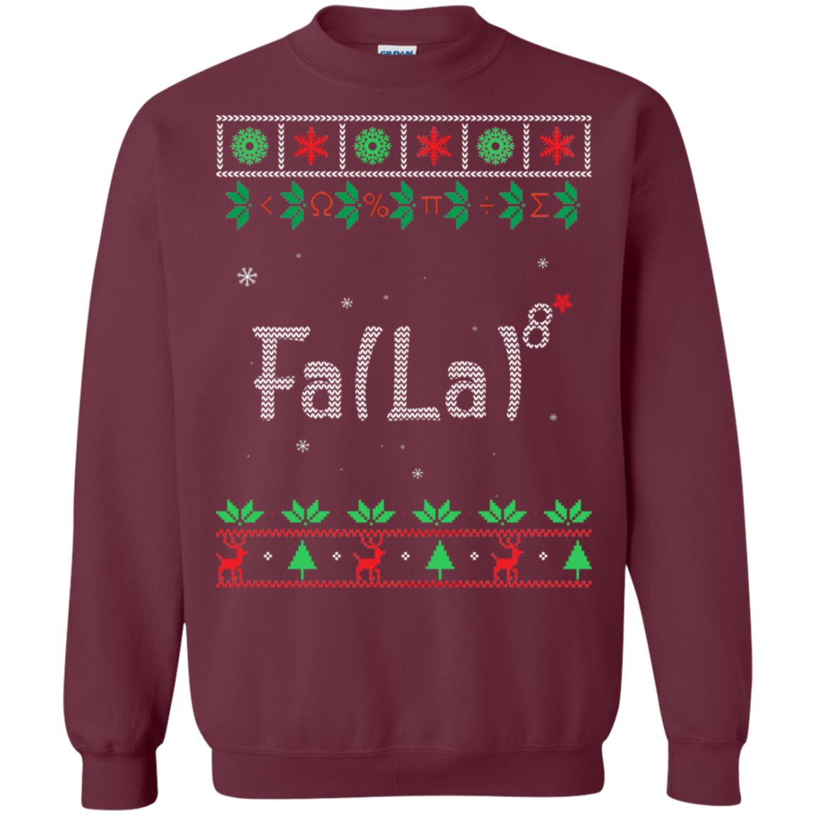 Fa La La La Mathematics X-mas Gift Shirt Maroon