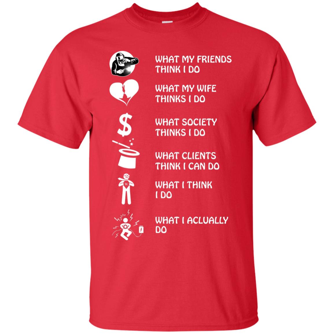 What My Friends Thinks I Do What My Wife Thinks I Do What Society Thinks I Do What Clients Thinks I Can Do What I Think I Do What I Actually Do Red
