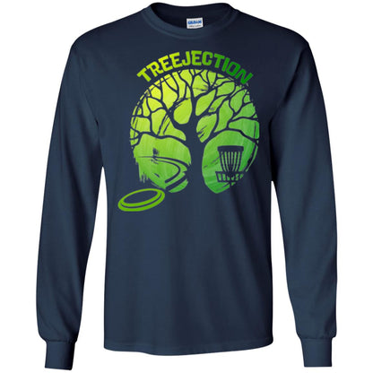 Funny Disc Golf T-shirt Treejection Navy