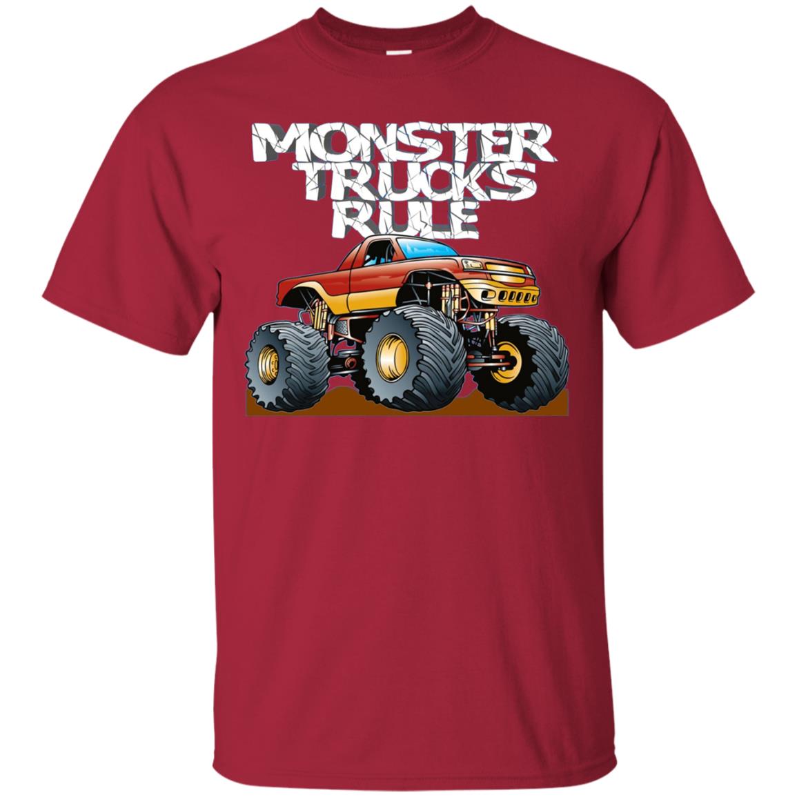Monster Trucks Rule Trucker T-shirt Cardinal