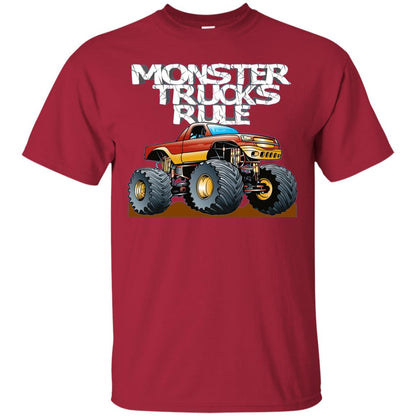 Monster Trucks Rule Trucker T-shirt Cardinal