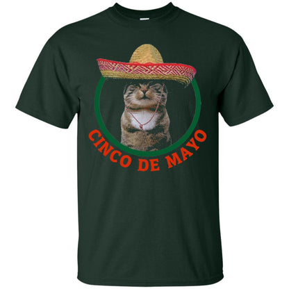 Cinco De Mayo Kitty Cat Funny Cute Meow Sombrero T-shirt Forest
