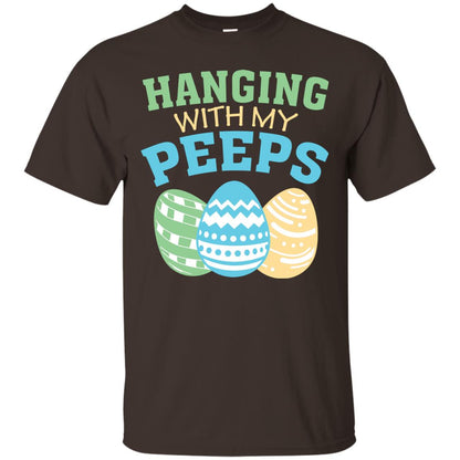 Hanging With My Peeps Easter Holidday 2018 T-shirt Dark Chocolate