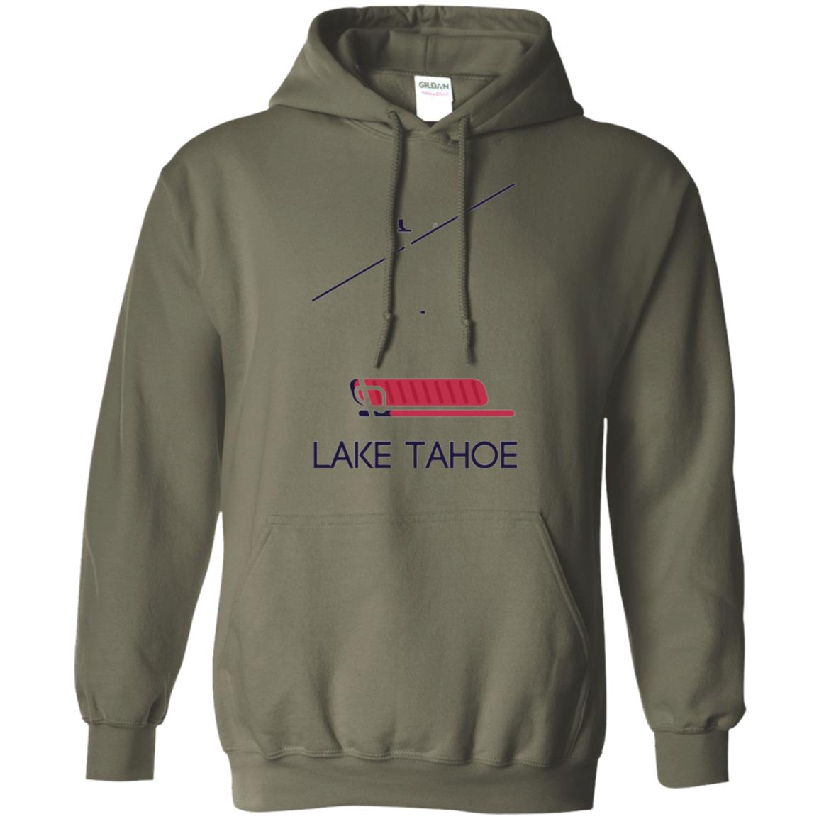 Ski Chair Lift T-shirt Lake Tahoe California Military Green