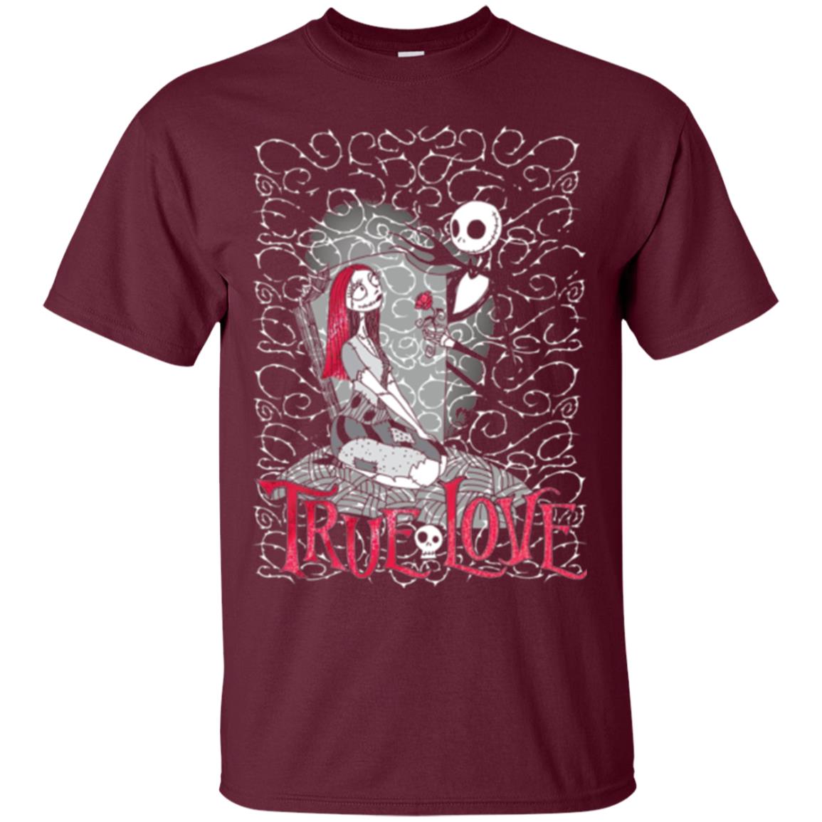 Disney Nightmare Before Christmas True Love Halloween T-shirt Maroon