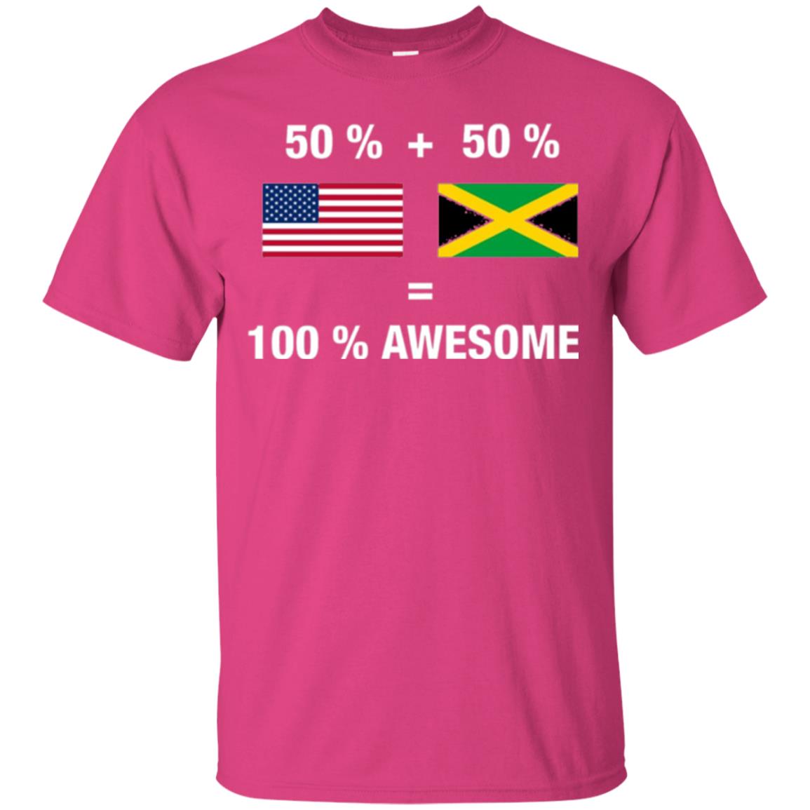 Half Jamaican Half American 100_ Jamaica Flag T-shirt Heliconia