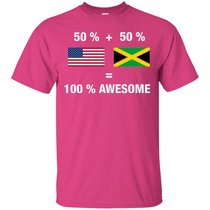 Half Jamaican Half American 100_ Jamaica Flag T-shirt Heliconia