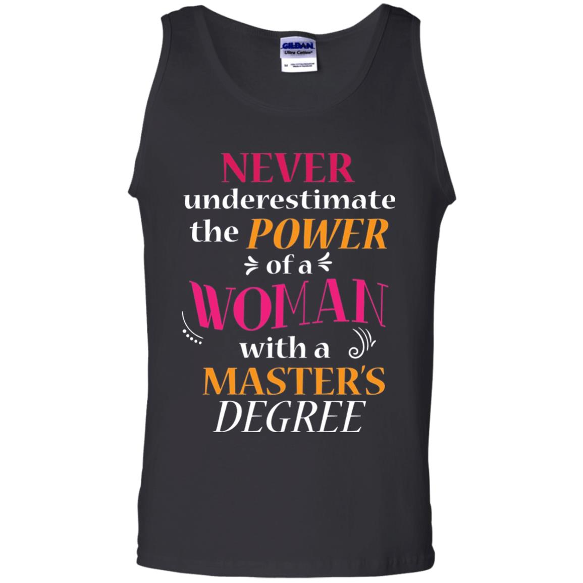 Funny Masters Degree T-shirt Never Underestimate The Power Black