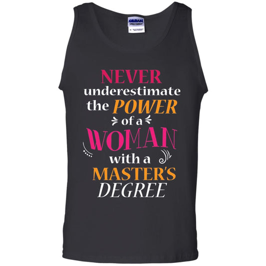 Funny Masters Degree T-shirt Never Underestimate The Power Black
