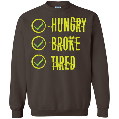 Hungry Broke Tired Check Mark T-shirt Dark Chocolate