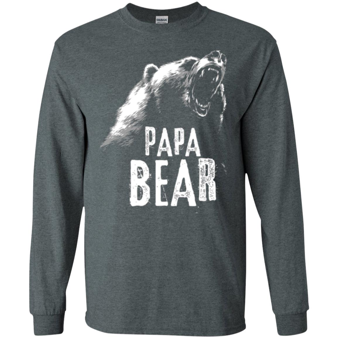 Papa Bear Best Dad For Fathers Day T-shirt Dark Heather