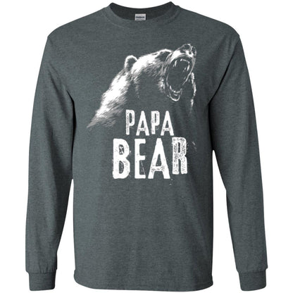 Papa Bear Best Dad For Fathers Day T-shirt Dark Heather