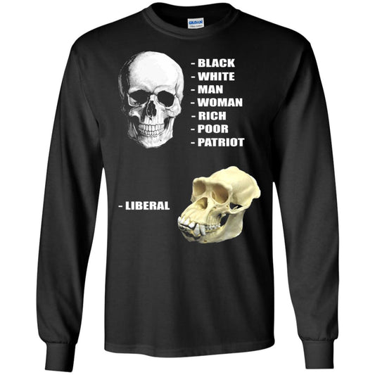 Funny Cool Skulls T-shirt Modern America Patriot Liberal Black