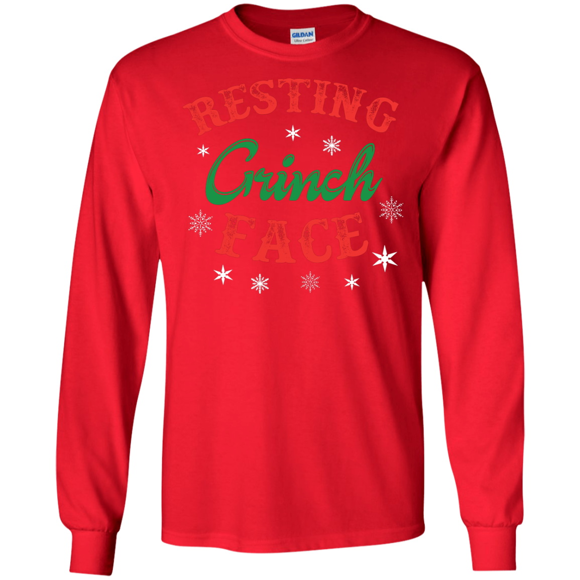 Christmas T-Shirt Resting Grinch Face Red