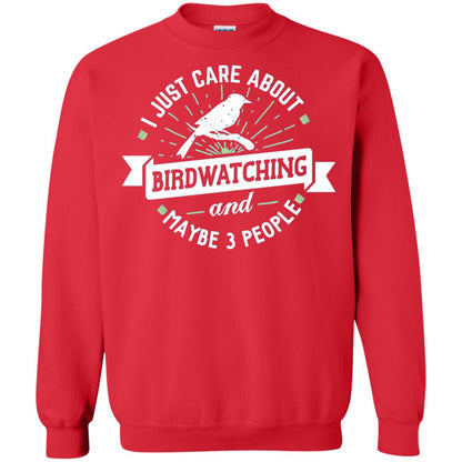 Birdwatching T-shirt I Just Care About Birdwatching Red