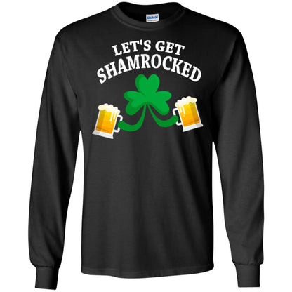 Patrick_s Day T-shirt Let_s Get Shamrocked Black