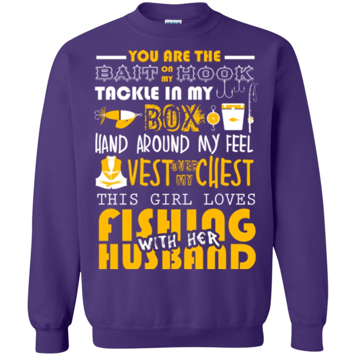Fishing Lover T-shirt This Girl Loves Fishing With Her Husband Purple