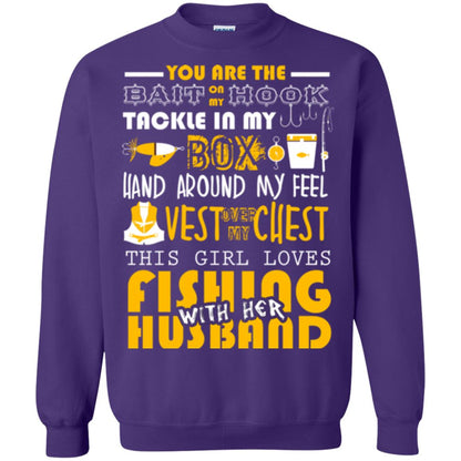 Fishing Lover T-shirt This Girl Loves Fishing With Her Husband Purple