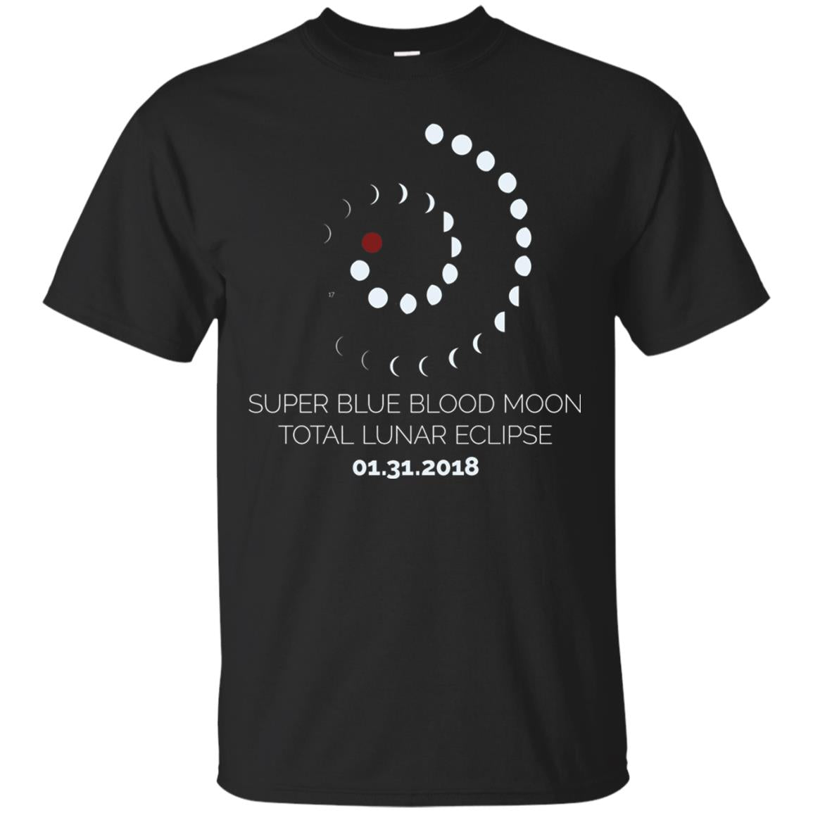 Super Blue Blood Moon Total Lunar Eclipse 2018 T-shirt Black