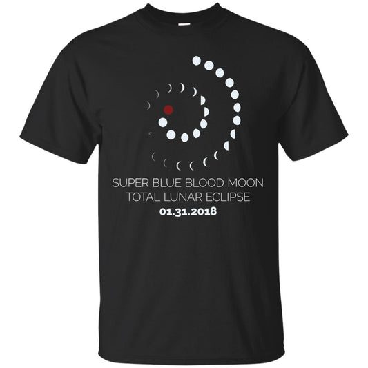Super Blue Blood Moon Total Lunar Eclipse 2018 T-shirt Black
