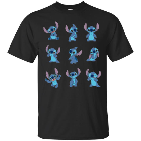 Stitch T-shirt Disney Many Moods Black