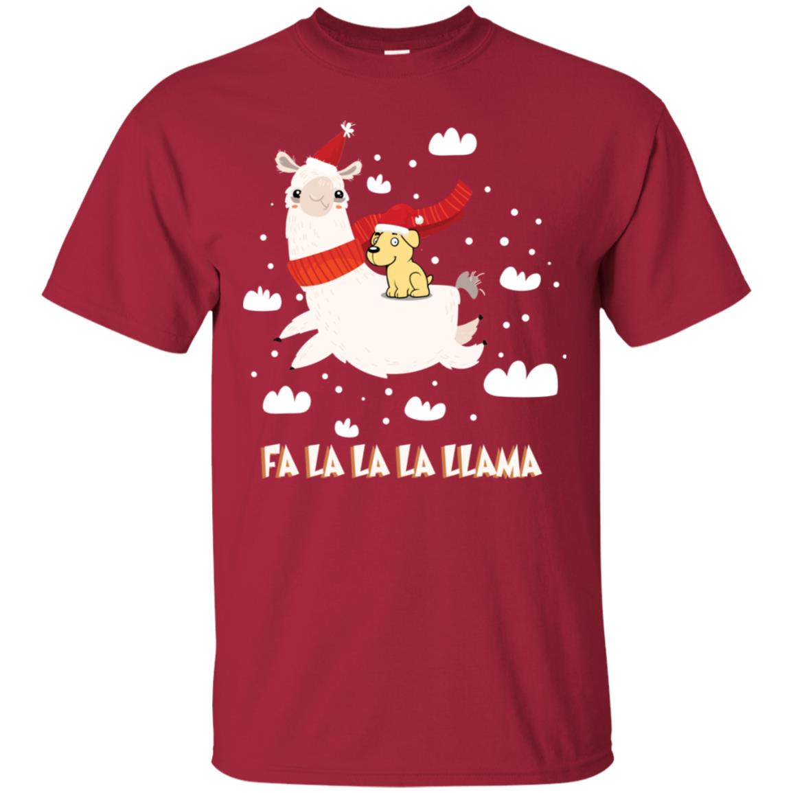 Fa La La La Llama With Labrador X-mas Gift Shirt Cardinal