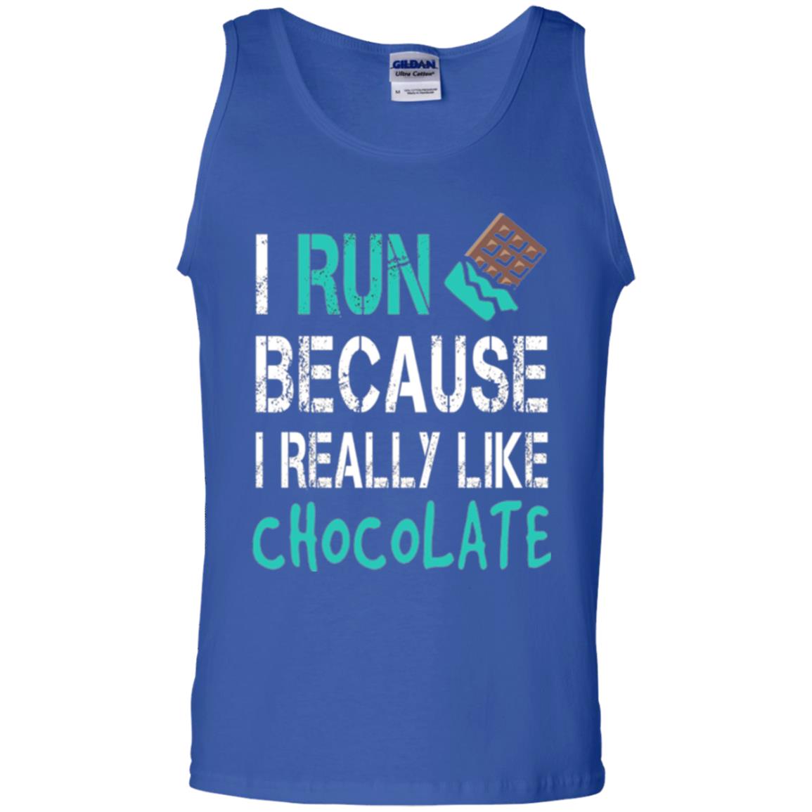 Runner T-shirt I Run Because I Really Like Chocolate Royal