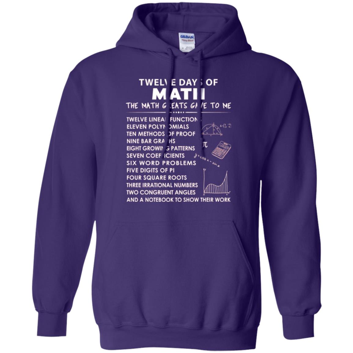 Math T-shirt Twelve Days Of Math Purple