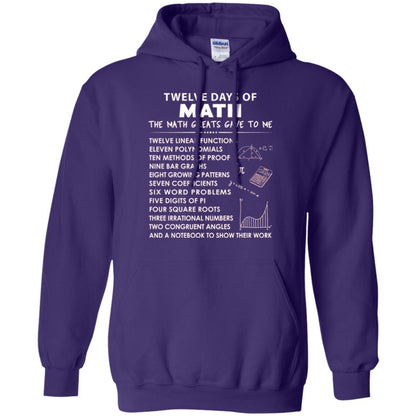 Math T-shirt Twelve Days Of Math Purple