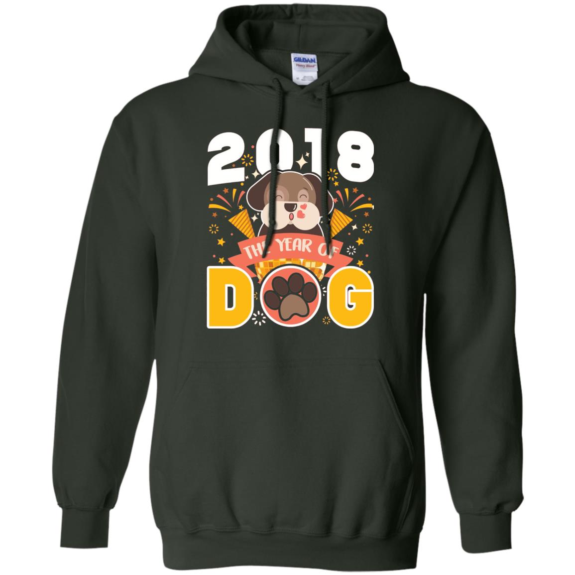 Funny Chinese New Year T-shirt 2018 The Year Of Dog Forest Green