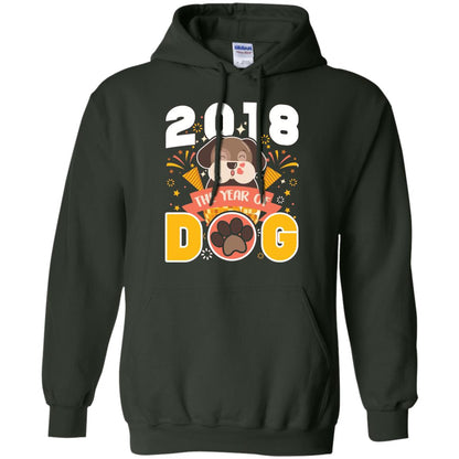 Funny Chinese New Year T-shirt 2018 The Year Of Dog Forest Green