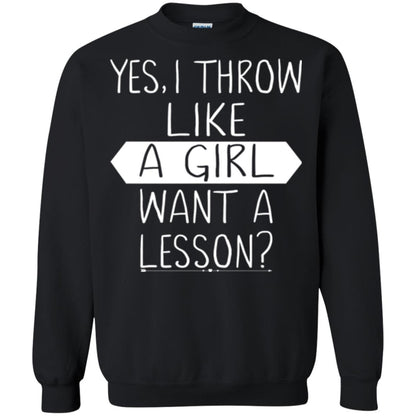Softball T-shirt Yes I Throw Like A Girl Want A Lesson Black
