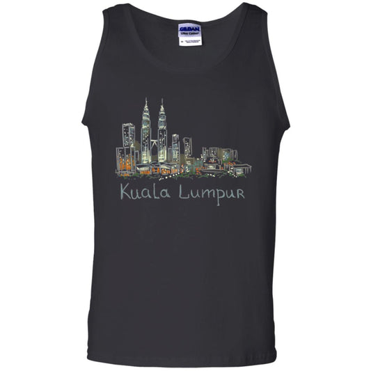 Kuala Lumpur Kl Panorama At Night T-shirt Black