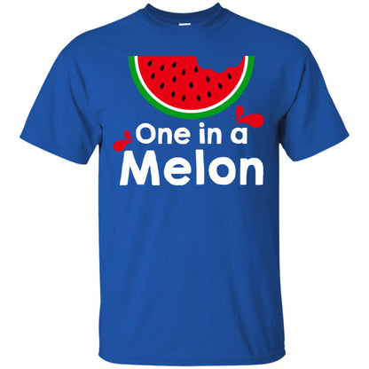 One In A Melon Watermelon Funny Fruit Pun Shirt Royal
