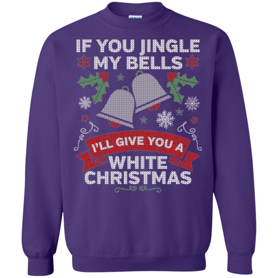 Christmas T-shirt If You Jingle My Bells Purple
