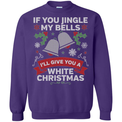 Christmas T-shirt If You Jingle My Bells Purple