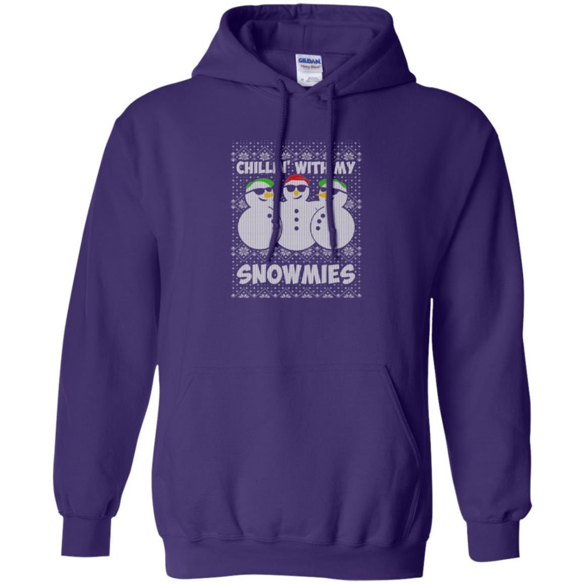 Christmas T-shirt Chillin With My Snowmies Purple