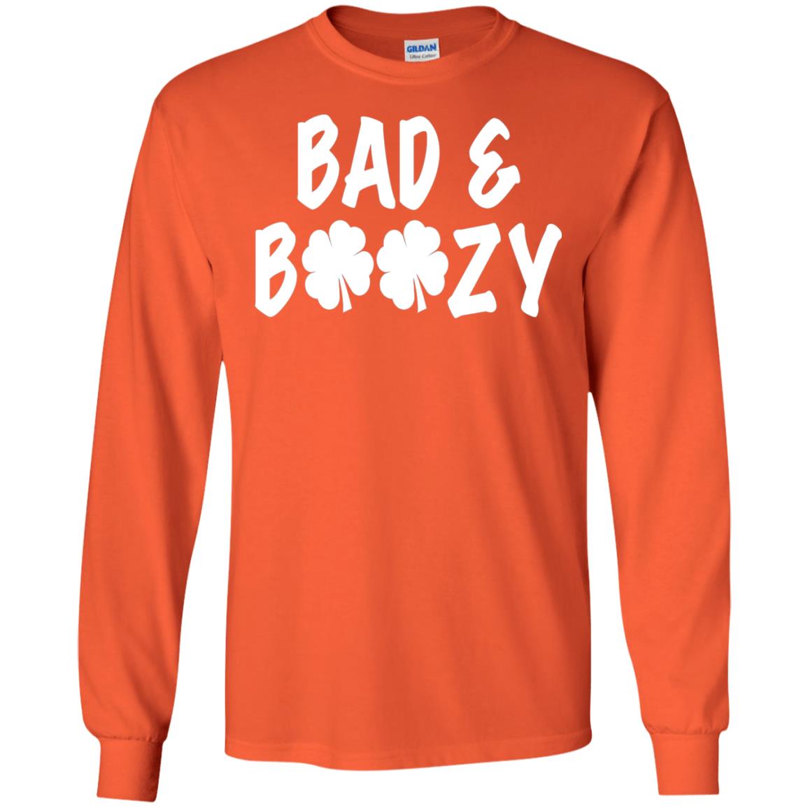 Bad And Boozy St. Patrick_s Day T-shirt Orange