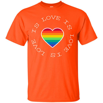 Love Is Love Rainbow Heart Lgbt Support Gift Shirt Orange
