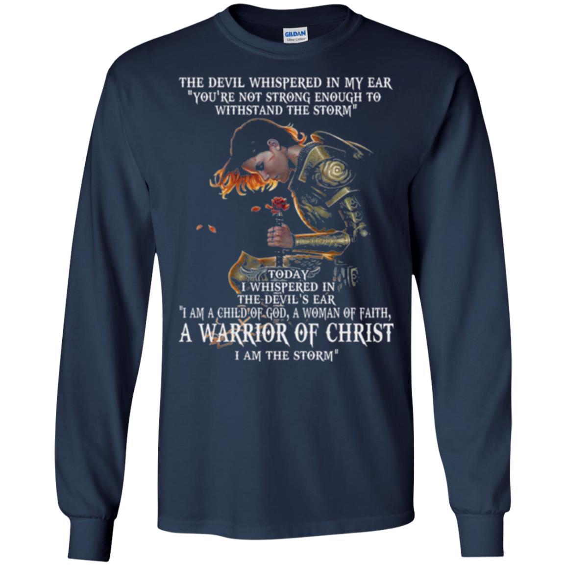 Warrior T-shirt I Am A Child Of God A Woman Of Faith T-shirt Navy