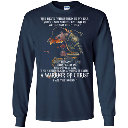Warrior T-shirt I Am A Child Of God A Woman Of Faith T-shirt Navy