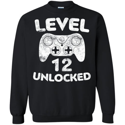 Level 12 Unlocked 12th Video Gamer Birthday Shirt Black