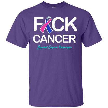 Fck Cancer Thyroid Cancer Awareness T-shirt Purple