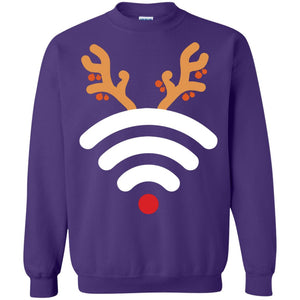 Wifi Signal Symbol Icon Reindeer X-mas Gift Shirt For Mens WomensG180 Gildan Crewneck Pullover Sweatshirt 8 oz.