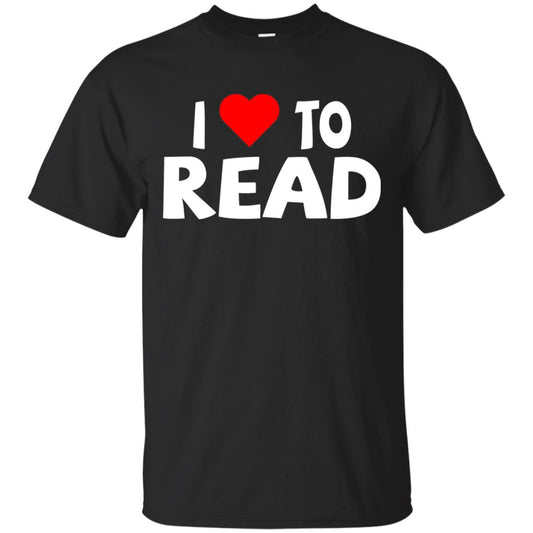 I Love To Read Heart Reader T-shirt Black