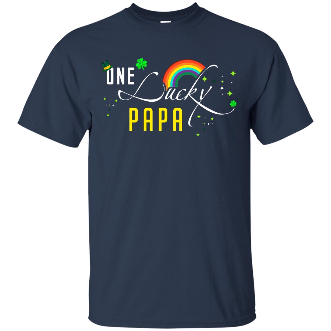 One Lucky Papa St. Patrick_s Day T-shirt Navy